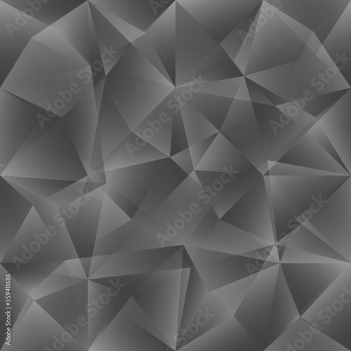 Dark black low poly seamless background. Vector illustration.