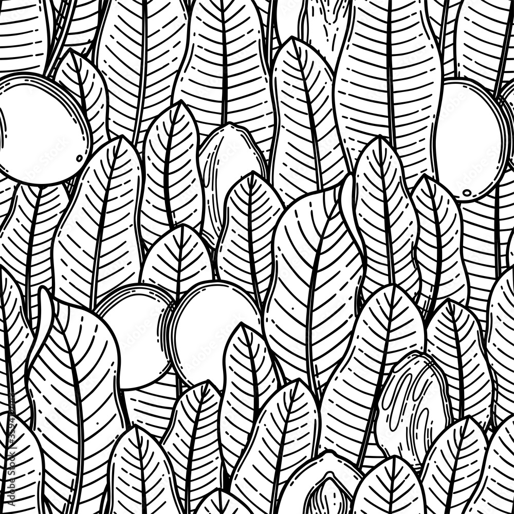 Seamless pattern of graphic shea plants. Vector design Stock Vector ...