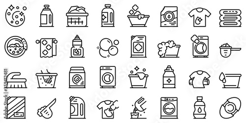 Softener icons set. Outline set of softener vector icons for web design isolated on white background