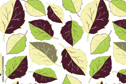 Fresh green and violet basil vector seamless pattern. Hand drawn doodle foliage illustration for print design, wallpaper, wrapping paper, cover, menu