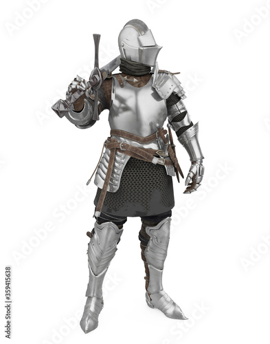Leinwand Poster Medieval Knight Armor Isolated