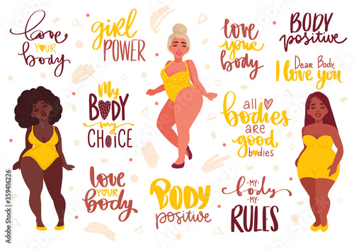 Tela Body positive, feminism sticker collection