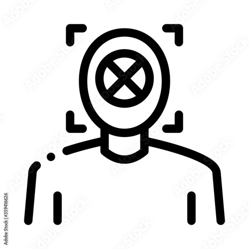 deepfake human silhouette icon vector. deepfake human silhouette sign. isolated contour symbol illustration