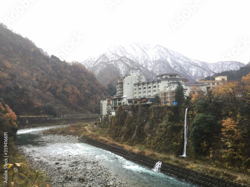 Unazuki Onsen landscape in winter