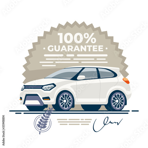 Warranty quality of the vehicle deal. Legal guarantee certified by seal and signature. (ID: 359418814)