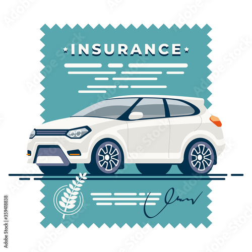 Vehicle insurance contract executed with seal and signed. (ID: 359418838)