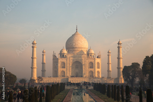 Taj Mahal, in Agra, India by sunrise