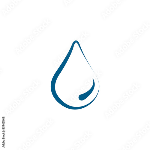 Water Drop Line Blue Icon On White Background. Blue Flat Style Vector Illustration