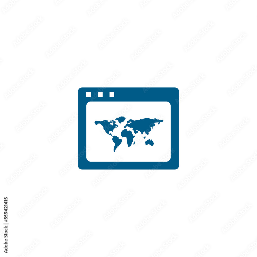 World Wide Web Blue Icon On White Background. Blue Flat Style Vector Illustration World Wide Web Blue Icon On White Background. Blue Flat Style Vector Illustration