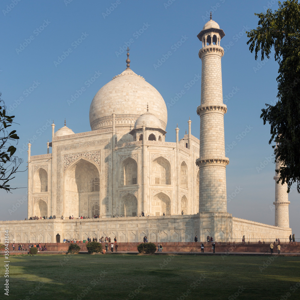 Taj Mahal in Agra, India by sunrise