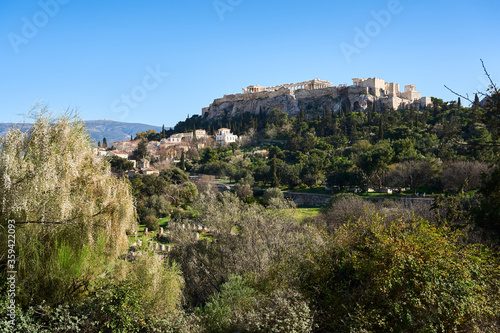 A view of Acropolis from the Temple of Hephaestus. 