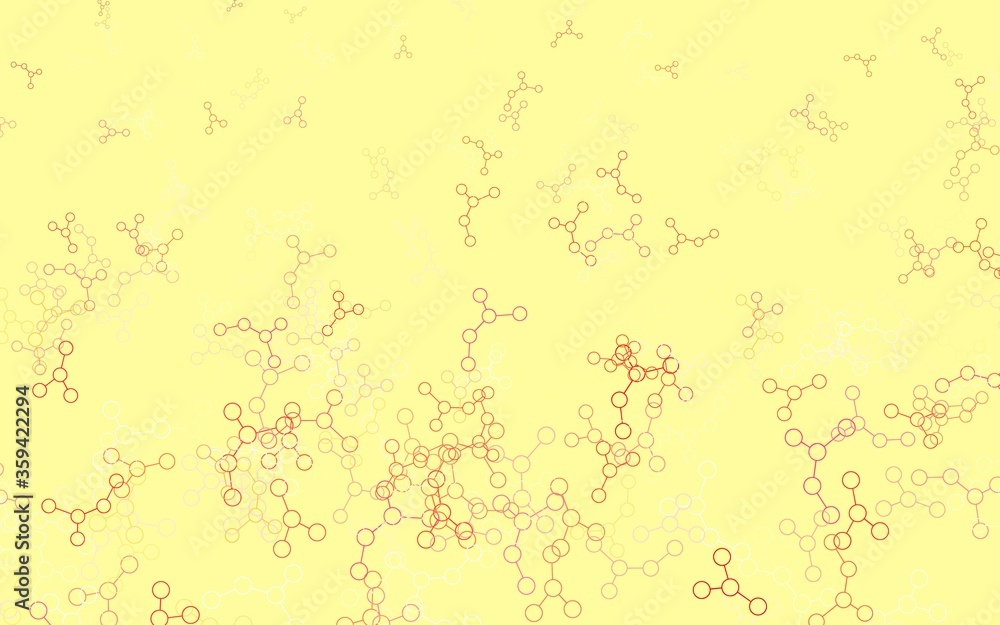 Light Red, Yellow vector texture with artificial intelligence concept.