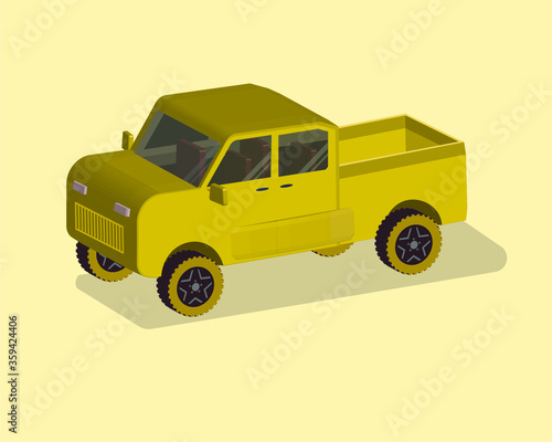 vector yellow car
