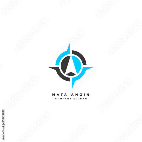 Compass Rose Global Globe Earth Adventure GPS navigation logo design