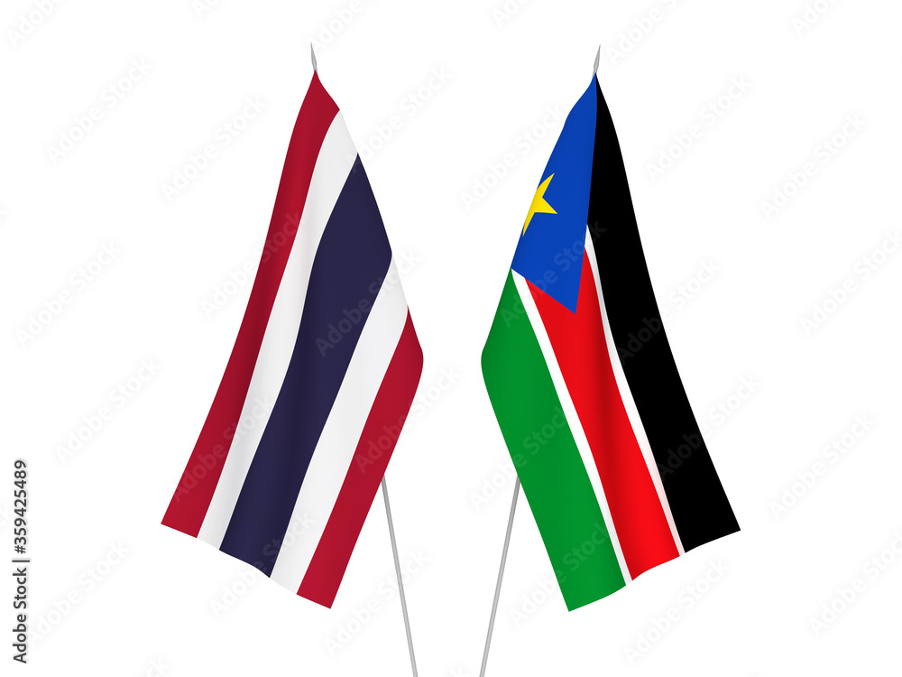 Thailand and Republic of South Sudan flags