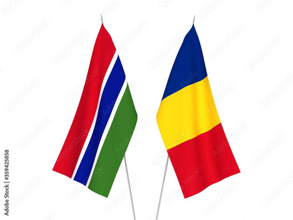 Romania and Republic of Gambia flags Romania and Republic of Gambia flags