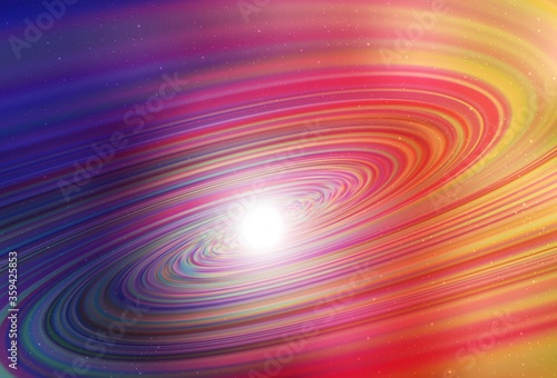 Light Pink, Yellow vector texture with milky way stars. Glitter abstract illustration with colorful cosmic stars. Pattern for astronomy websites.