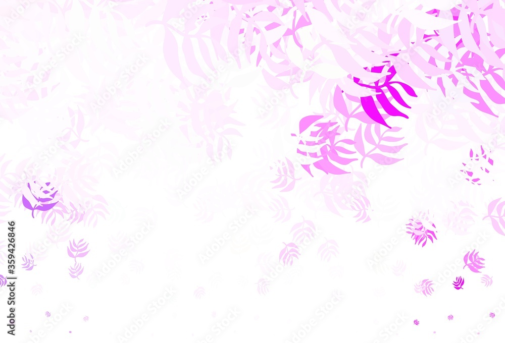 Light Purple, Pink vector elegant background with leaves.