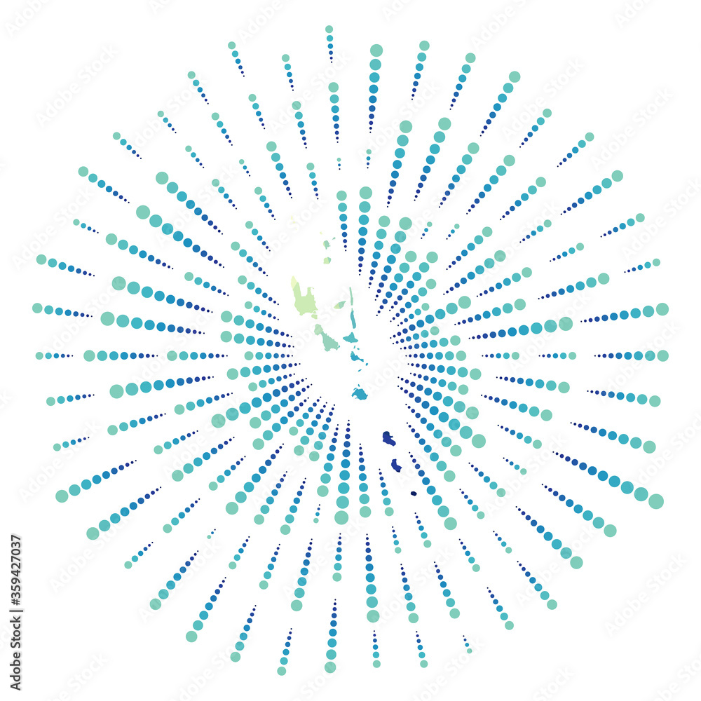 Shape of Vanuatu, polygonal sunburst. Map of the country with colorful star rays. Vanuatu illustration in digital, technology, internet, network style. Vector illustration. Shape of Vanuatu, polygonal sunburst. Map of the country with colorful star rays. Vanuatu illustration in digital, technology, internet, network style. Vector illustration.