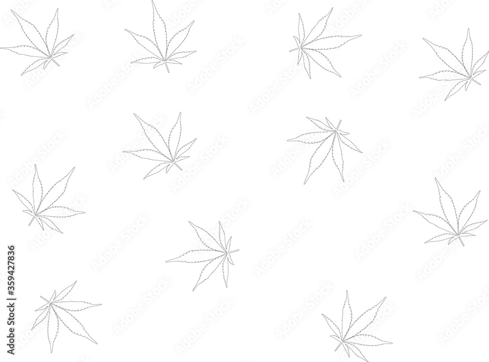 Marijuana pattern. Cannabis leaf on the green background. Vector Illustration.