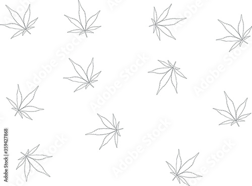 Marijuana pattern. Cannabis leaf on the green background. Vector Illustration.
