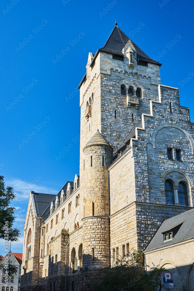 Historic tower of Stone Imperial castle in Poznan.
