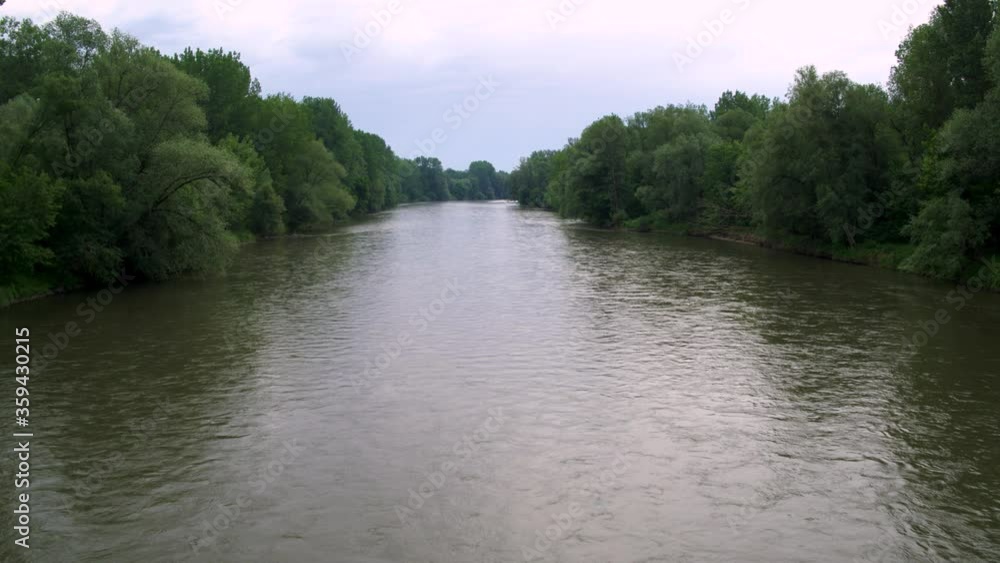 4K Drone Slow Motion Shot Of River Surrounded With Greenery 4K Drone Slow Motion Shot Of River Surrounded With Greenery