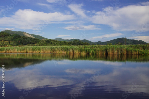 lake in the hills in summer