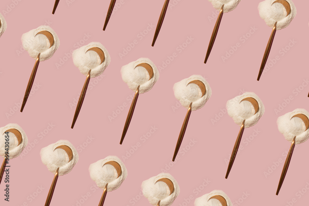 rose gold metallic spoon with powder pattern rose gold metallic spoon with powder pattern