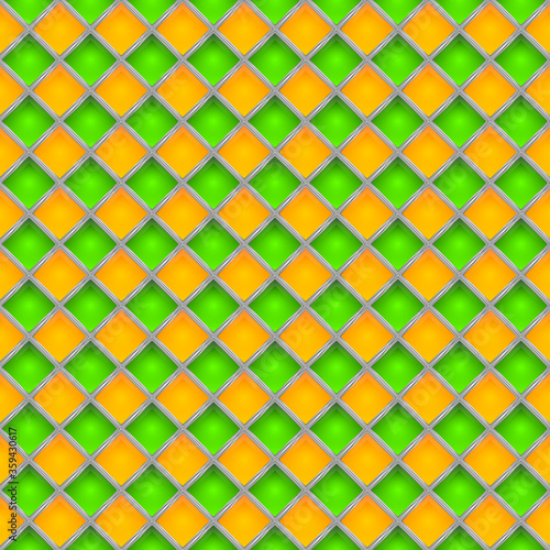 green orange mosaic background - illustration