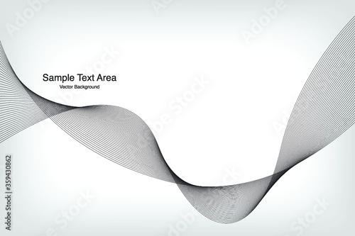 Abstract Modern Line, Wave Designed On Gray Background With Sample Text Area © kdrkara