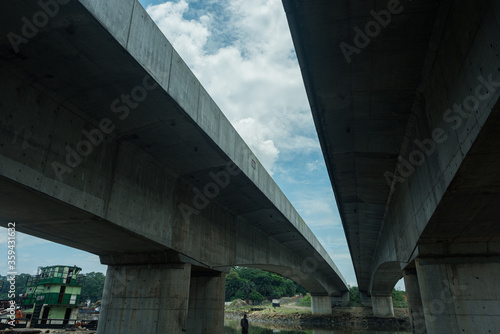 An image showing underneath an overhead bridge 