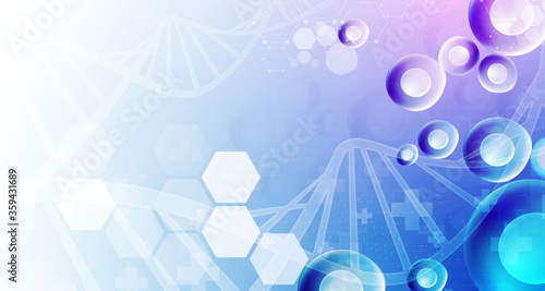 cell and dna health care and science icon pattern medical innovation concept background vector design.