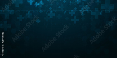 health care and science icon pattern medical innovation concept background vector design.