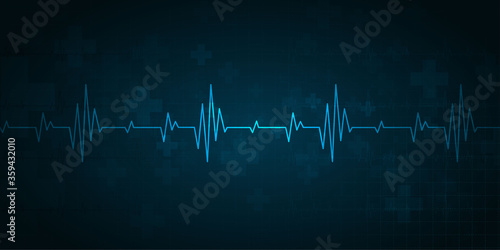 heartbeat health care and science icon medical innovation concept background vector design.