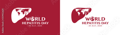 World hepatitis day background template vector design, with minimalist & modern concept for cover, backdrop, banner. World map inside the Lung.
