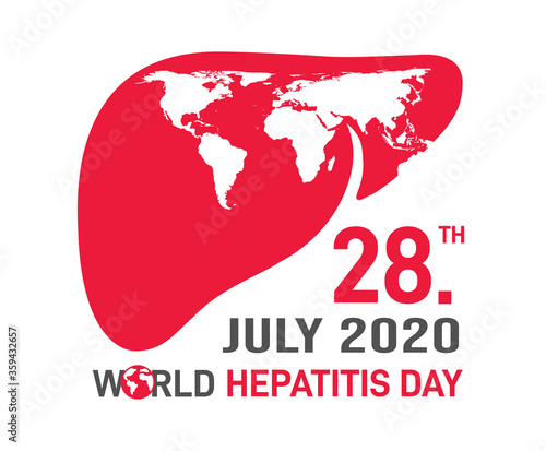 World hepatitis day background template vector design, with minimalist & modern concept for cover, backdrop, banner. World map inside the Lung.