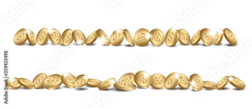 gold coins line - vector dollars