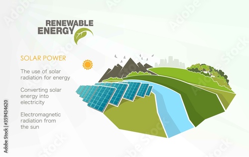 renewable energy infographics with elements of the water of the sun wind and earth