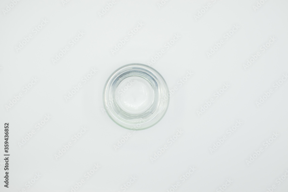 zenith view of a glass with water zenith view of a glass with water