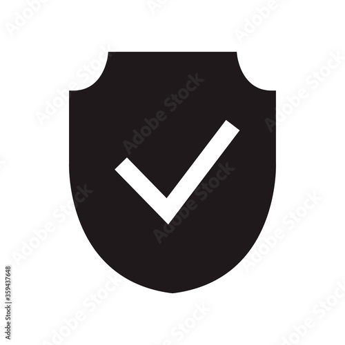 Shield with checkmark icon. Vector graphic illustration. Suitable for website design, logo, app, template, and ui.