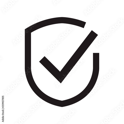 Shield with checkmark icon. Vector graphic illustration. Suitable for website design, logo, app, template, and ui.