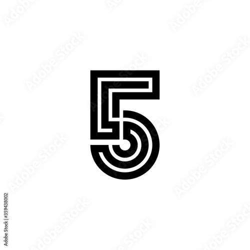 Maze Line Number Logotype 5
