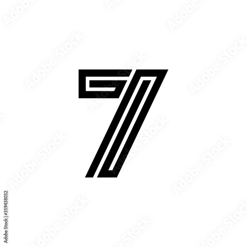Maze Line Number Logotype 7