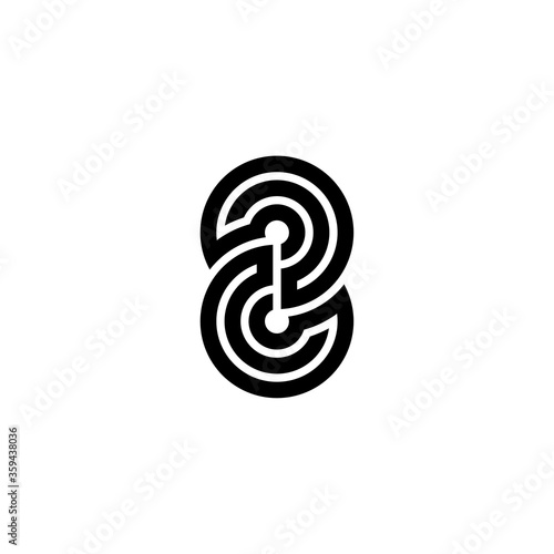 Maze Line Number Logotype 8