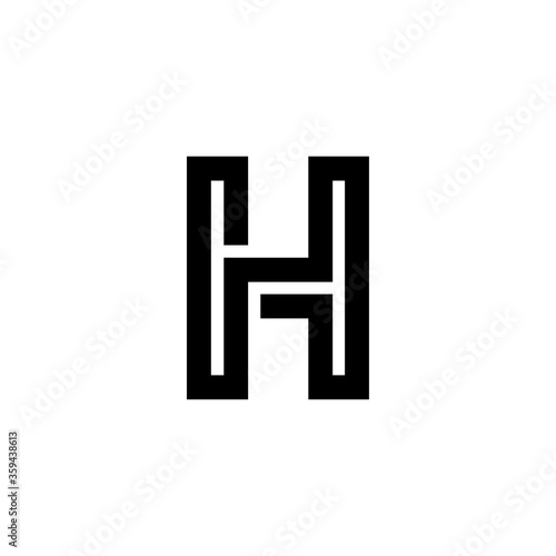 One Thick Line Letter Logotype H