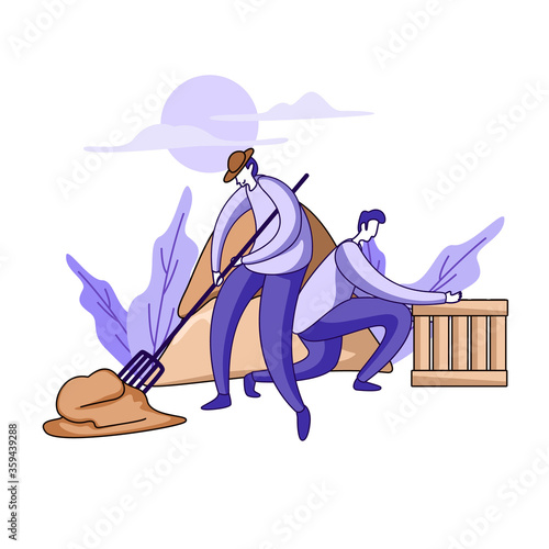 Cleaning manure Illustration concept