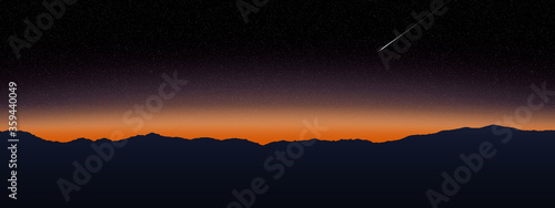 sunset in the mountains panorama © neosiam
