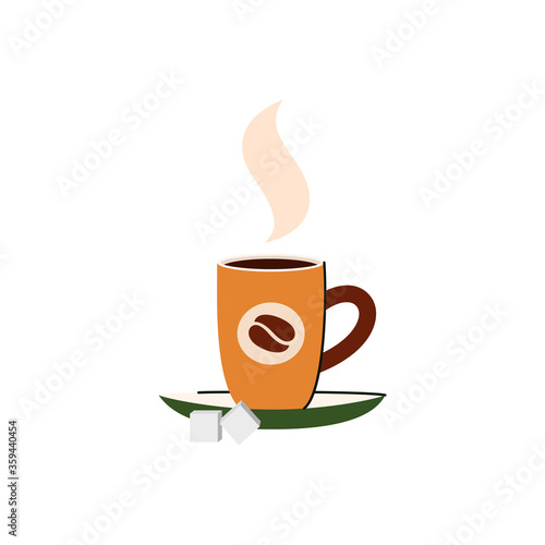 Vector illustration of a coffee mug with sugar.