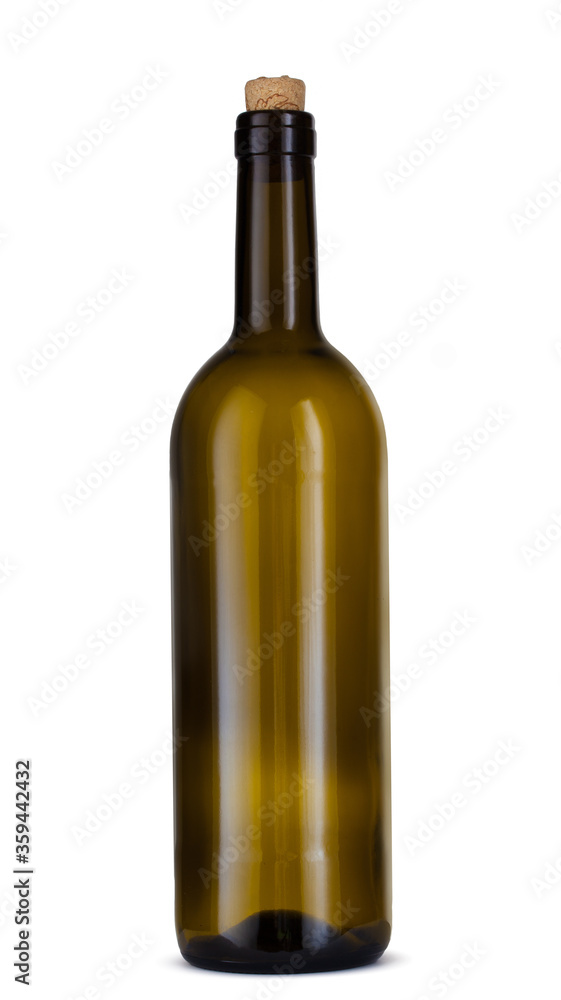 Wine bottle isolated on white background, front view Wine bottle isolated on white background, front view